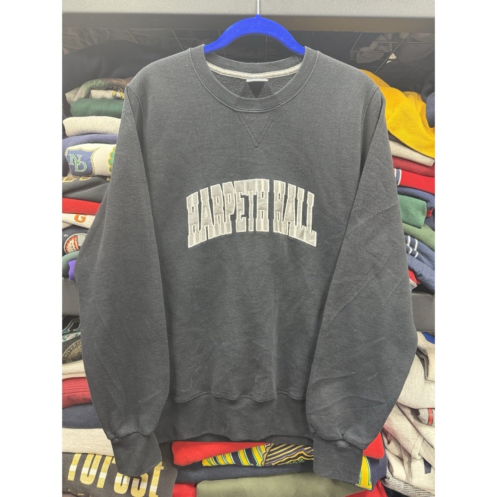 Vintage Y2K Black‎ Russell Athletic Harpeth Hall Prep School Crewneck Sweatshirt